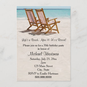 Beach Chairs Birthday Party Invitations