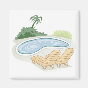 Beach Chairs by Pool Magnet