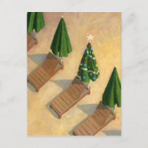 Beach Chairs Christmas postcard