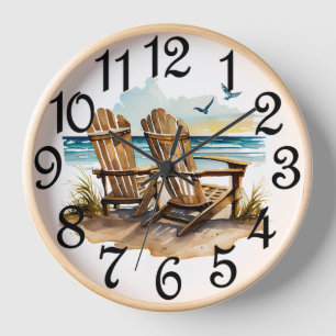 Beach Chairs Clock