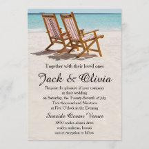 Beach Chairs Destination Wedding Invitation
