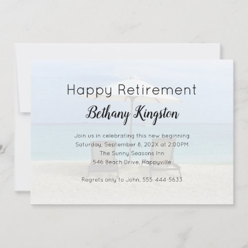 Beach Chairs Happy Retirement Party Invitation
