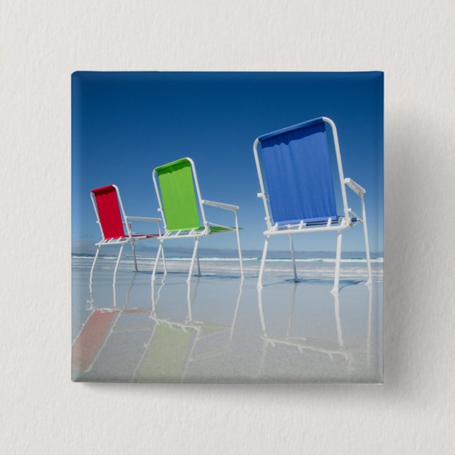 Beach Chairs In Australia Pinback Button (Front)