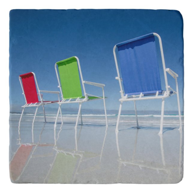 Beach Chairs In Australia Trivet (Front)