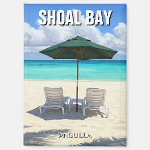 Beach chairs in Shoal Bay Anguilla Travel Magnet