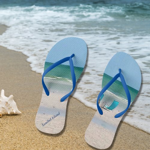 Beach Chairs In The Sand Sanibel Island Florida Flip Flops