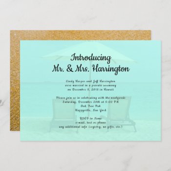 Beach Chairs Mr. N Mrs. Reception Only Invitation by sandpiperWedding at Zazzle