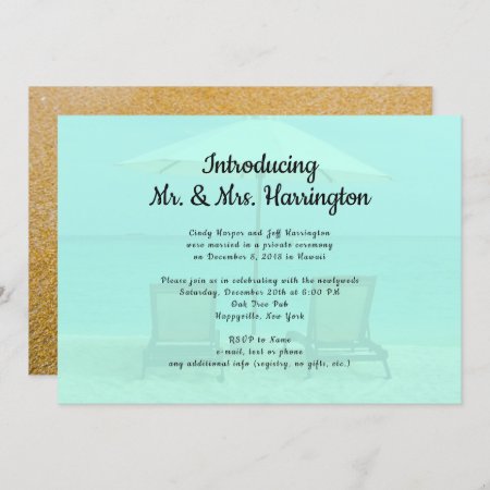 Beach Chairs Mr. N Mrs. Reception Only Invitation