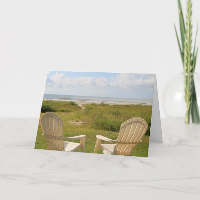 Beach Chairs on Galveston Island Greeting Card (Front)
