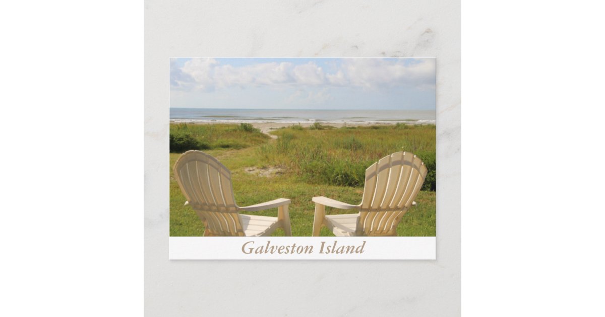 Beach Chairs on Galveston Island Postcard Zazzle