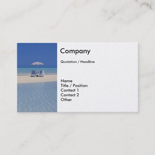Customizable Beach Chairs on Sandbar business card template