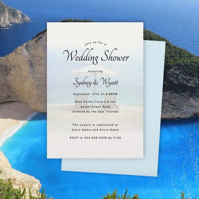 Beach Chairs Paradise Wedding Shower Invitations (Creator Uploaded)