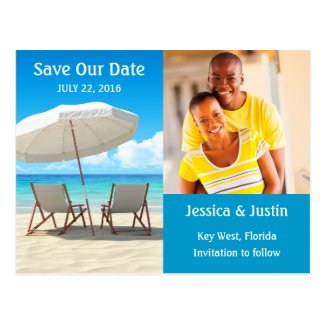 Beach Chairs Photo Save the Date Card