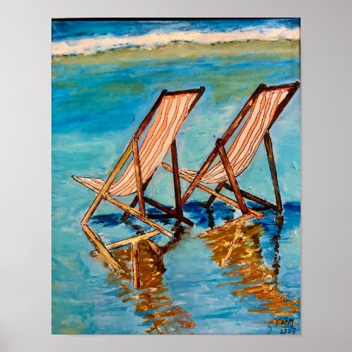 Beach chairs  poster