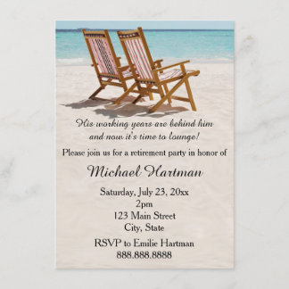 Beach Chairs Retirement Party Invitations