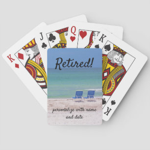 Beach Chairs Retirement Poker Cards