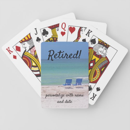 Beach Chairs Retirement Poker Cards