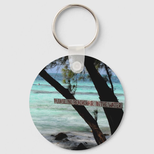 Beach Chairs Rum Point Grand Cayman Keychain (Front)