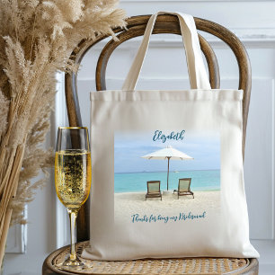 Beach Chairs Thank You Bridesmaid Message Bag