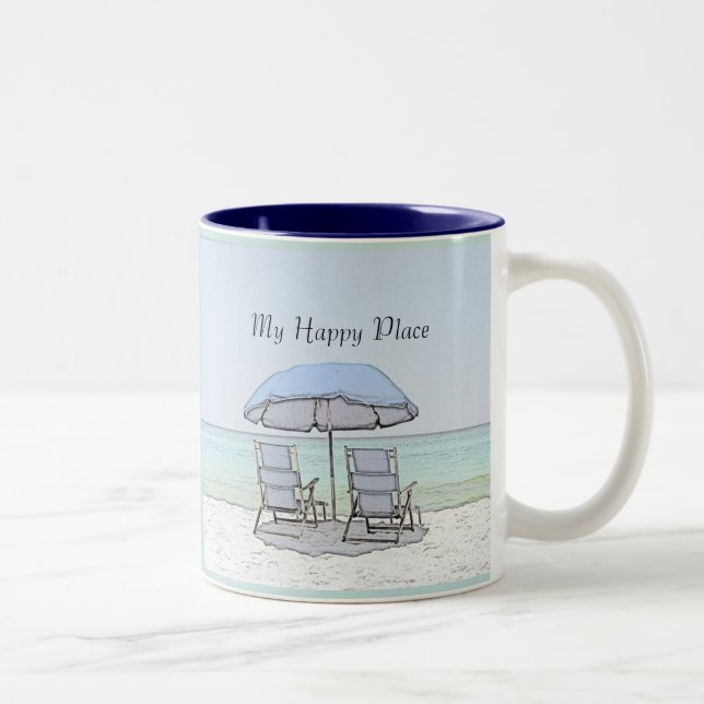 Beach Chairs Two-Tone Coffee Mug (Right)