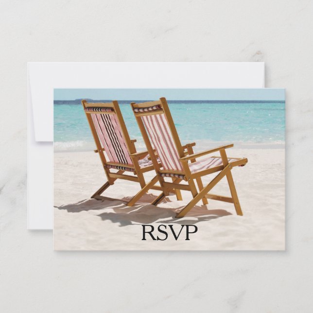 Beach Chairs Wedding RSVP (Front)
