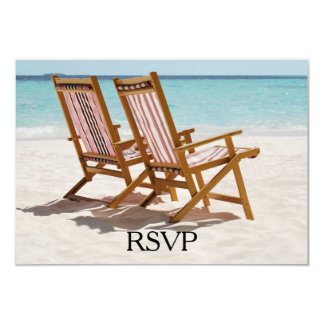 Beach Chairs Wedding RSVP Card