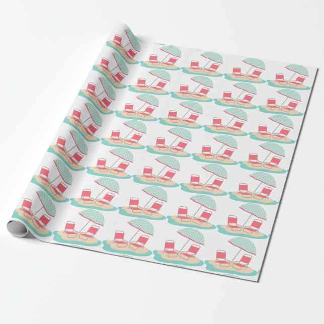 Beach Chairs Wrapping Paper (Unrolled)