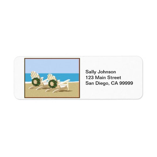 Beach Chairs & Wreaths Label