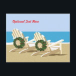 Beach Chairs & Wreaths Postcard<br><div class="desc">Christmas with a twist.. tropical themed holiday items for those of us who live in warmer climates and won't be seeing snow in person for the holidays. Christmas is a spirit,  not a temperature!</div>