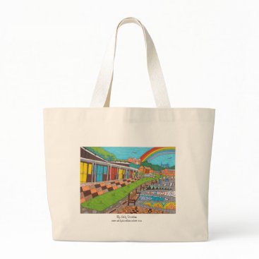 Beach Chalets Large Tote Bag Beach Chalets Large Tote Bag