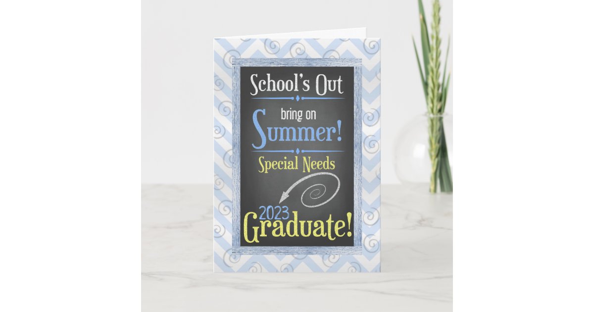 Beach Chalkboard 2023 Special Needs Graduation Card Zazzle