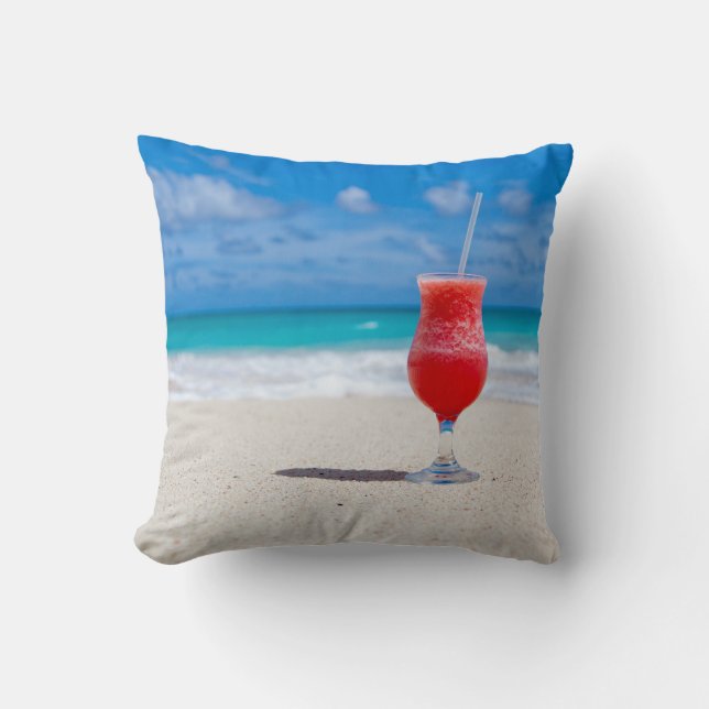 Beach Cheers Throw Pillow (Front)