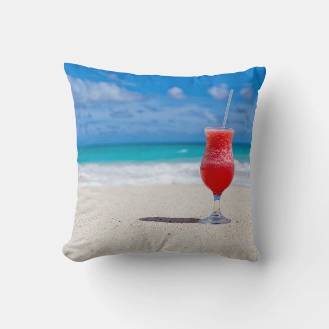 Beach Cheers Throw Pillow (Front)