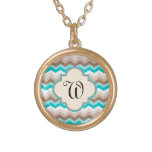 Beach Chevron Zigzag Letter Gold Plated Necklace