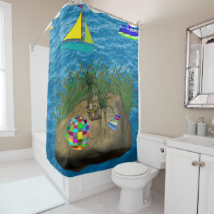 Beach childrens showercurtain kids shower curtain