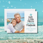 Beach Christmas Card<br><div class="desc">Fun and modern beach Christmas cards feature hand-lettered typography "Have a very merry beachy Christmas" alongside your family photo. Personalize with your greeting and family name.</div>