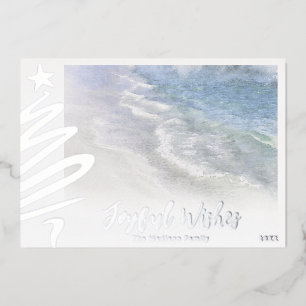 BEACH CHRISTMAS CARD MODERN COASTAL NAUTICAL