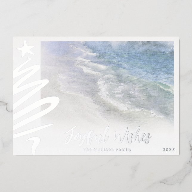 BEACH CHRISTMAS CARD | MODERN COASTAL NAUTICAL  (Front)
