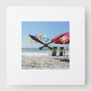 BEACH CHRISTMAS CHRISTMAS CLOCK