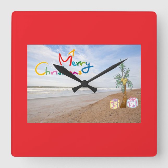 BEACH CHRISTMAS CHRISTMAS CLOCK (Front)