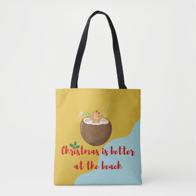  Beach Christmas Cookie Tote Bag (Front)