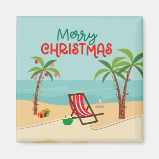 Beach Christmas Cruise Door Magnet