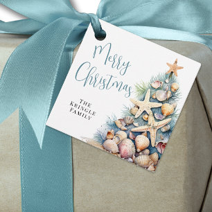 Beach Christmas Favor Tags
