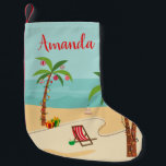 Beach Christmas Festive Small Christmas Stocking<br><div class="desc">Festive,  nautical design for the Christmas season at the beach.</div>