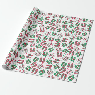Beach Christmas Flip Flops Wrapping Paper