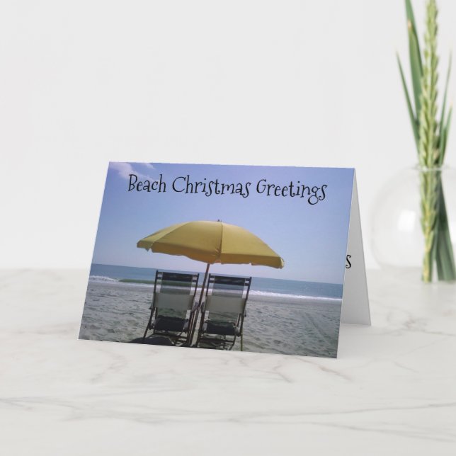 BEACH CHRISTMAS GREETINGS HOLIDAY CARD (Front)