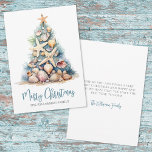 Beach Christmas Holiday Card<br><div class="desc">Get into the holiday spirit with this unique Christmas card featuring a Christmas tree made of shells and starfish. Perfect for sending beachy holiday wishes, this card is ideal for anyone living in tropical places like Florida, Hawaii, or the Bahamas, or for those who simply adore the beach look. The...</div>