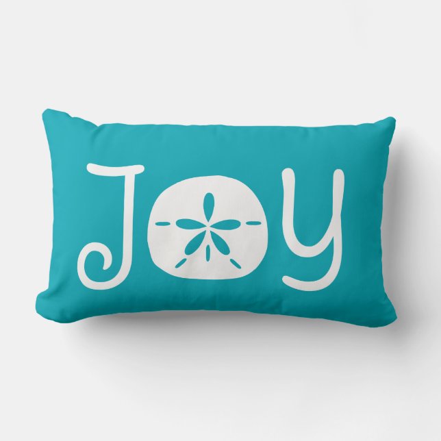 Beach Christmas Holiday Joy Sand Dollar Lumbar Pillow (Front)