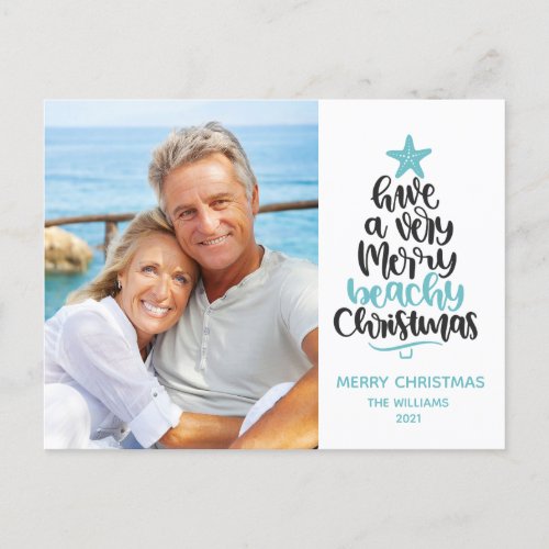 Beach Christmas Holiday Postcard