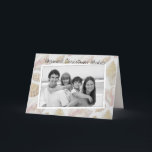 Beach Christmas Horizontal Photo Folded Holiday Card<br><div class="desc">Beach Christmas photo cards. Tropical seashells, in light, natural colors, on the front with an angled photo template, framed in white. "Warmest Christmas Wishes" greeting, in handwritten font, is easy to change. The very light gray background carries over to the inside top of the card. Personalize with a custom message,...</div>